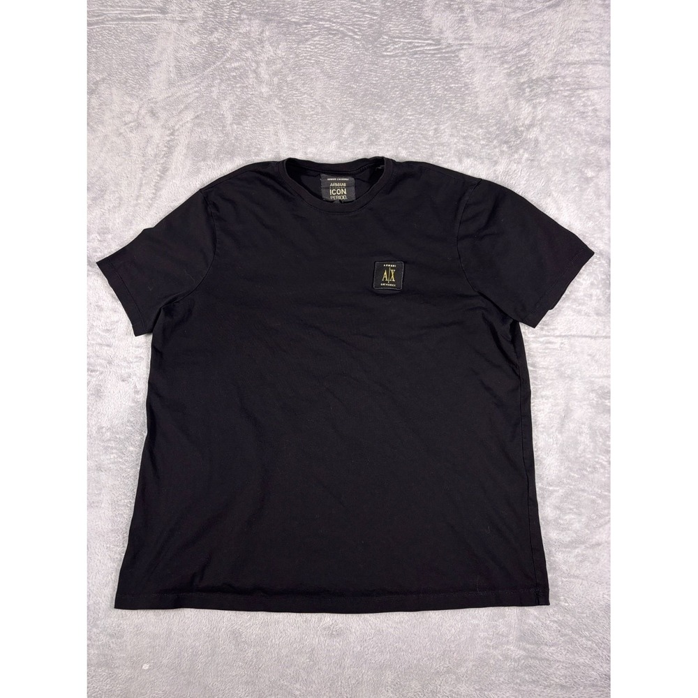 Armani Exchange A|X T-Shirt Icon Period Mens XL Black Crew Neck Short Sleeve